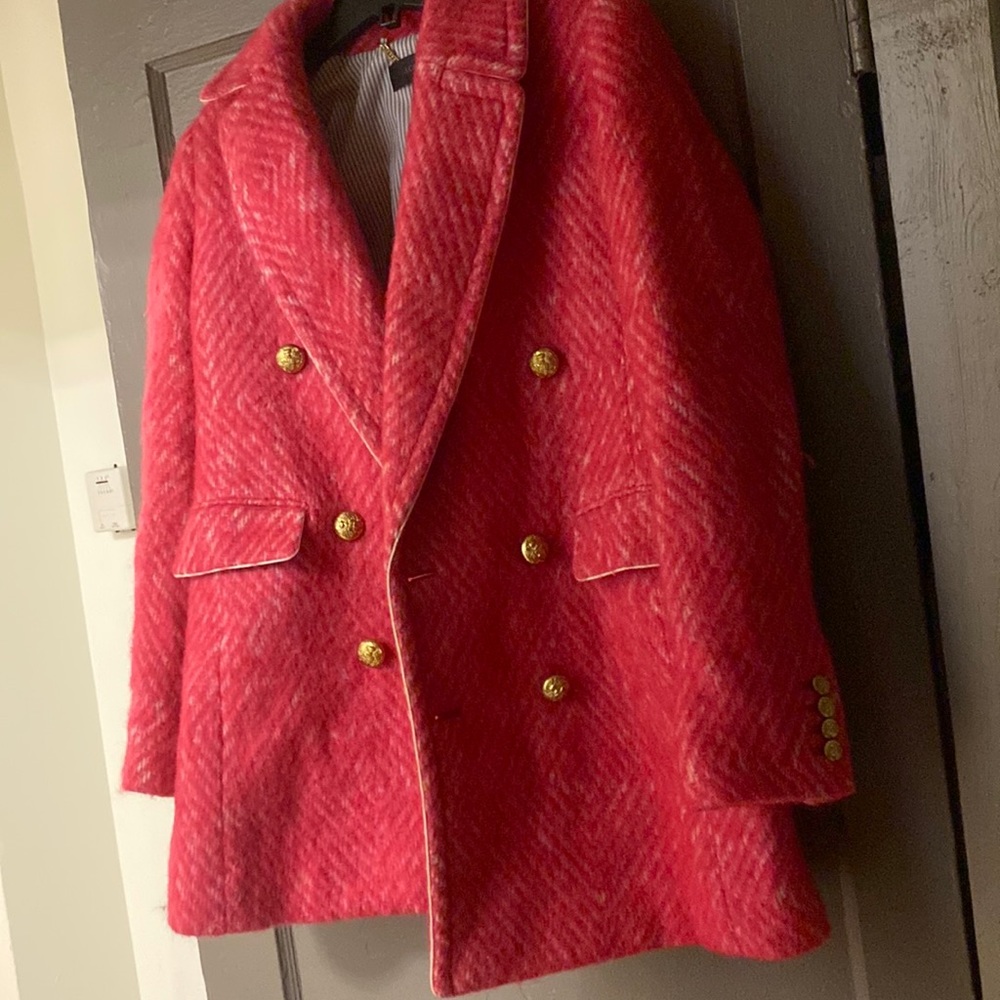 Pink J Crew Pea Coat